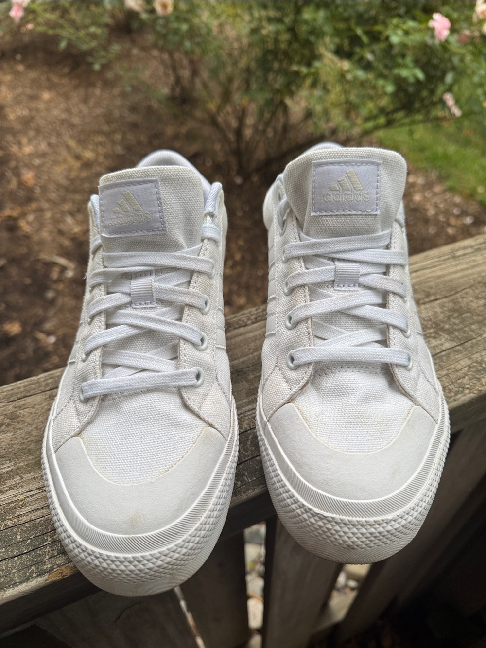 adidas Off-White Canvas Low-Top Sneakers